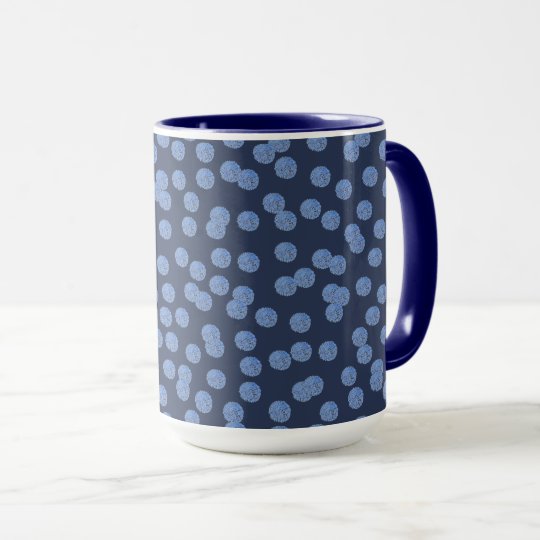 Blue Polka Dots 15 oz Ringer Mug