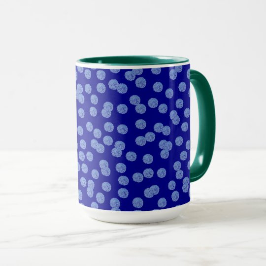 Blue Polka Dots 15 oz Ringer Mug