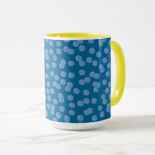Blue Polka Dots 15 oz Ringer Mug