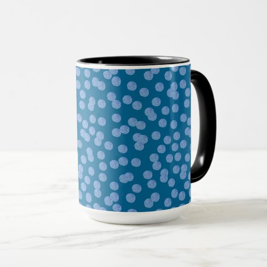 Blue Polka Dots 15 oz Ringer Mug