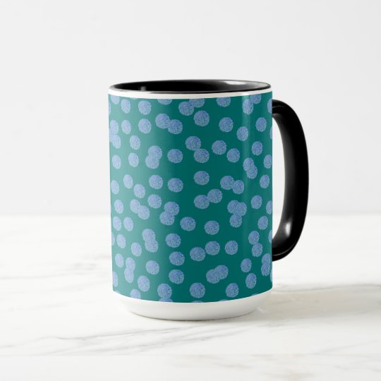 Blue Polka Dots 15 oz Ringer Mug