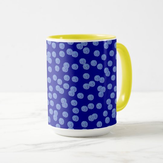 Blue Polka Dots 15 oz Ringer Mug