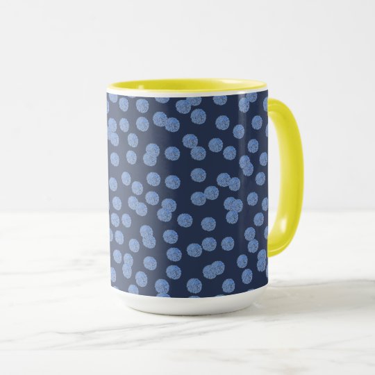 Blue Polka Dots 15 oz Ringer Mug