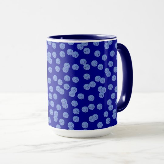 Blue Polka Dots 15 oz Ringer Mug