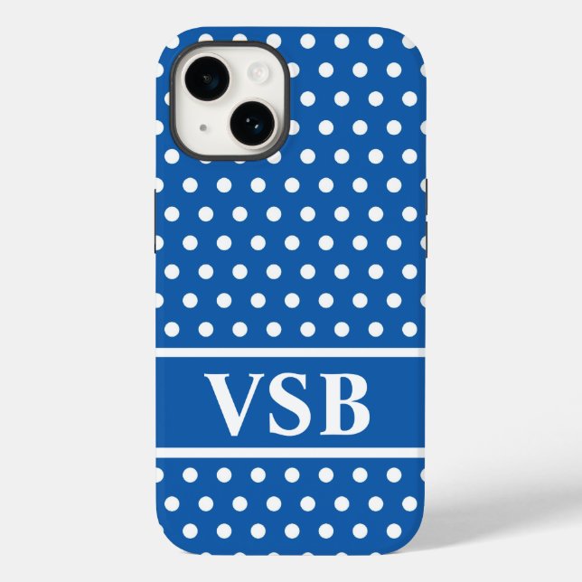 Blue Polka Dots Case-Mate iPhone Case (Back)