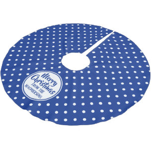 Blue Polka Dots Christmas Tree Skirt