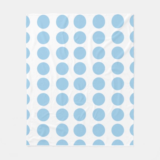 Blue Polka Dots Design Fleece Blanket (Front)