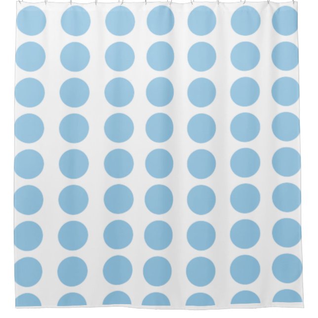 Blue Polka Dots Design Shower Curtain (Front)
