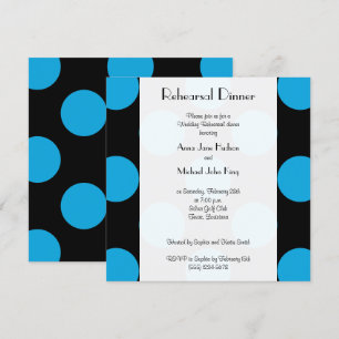 Blue Polka Dots, Dotted, Dots, Rehearsal Dinner Invitation