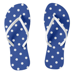 Blue Polka Dots Flip Flops