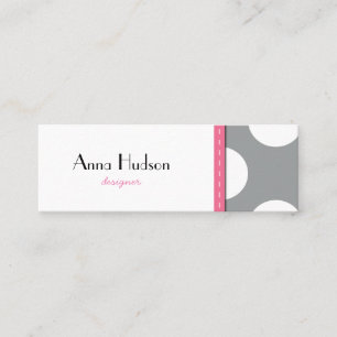 Blue Polka Dots, Grey Polka Dots, Dotted Pattern Mini Business Card