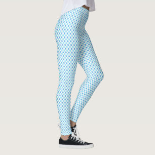 blue polka dots leggings