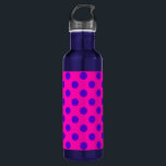 Blue polka dots on fuchsia 710 ml water bottle<br><div class="desc">Blue polka dots on fuchsia</div>