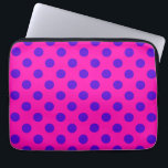 Blue polka dots on fuchsia laptop sleeve<br><div class="desc">Blue polka dots on fuchsia</div>