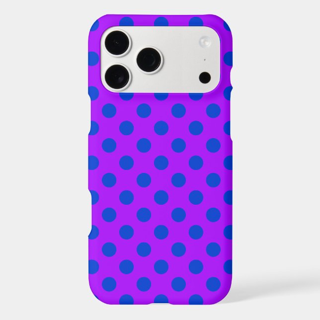 Blue polka dots on purple (Back)
