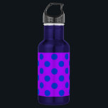 Blue polka dots on purple 532 ml water bottle<br><div class="desc">Blue polka dots on purple</div>