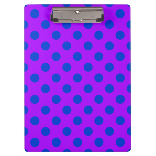 Blue polka dots on purple clipboard (Front)