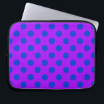 Blue polka dots on purple laptop sleeve<br><div class="desc">Blue polka dots on purple</div>