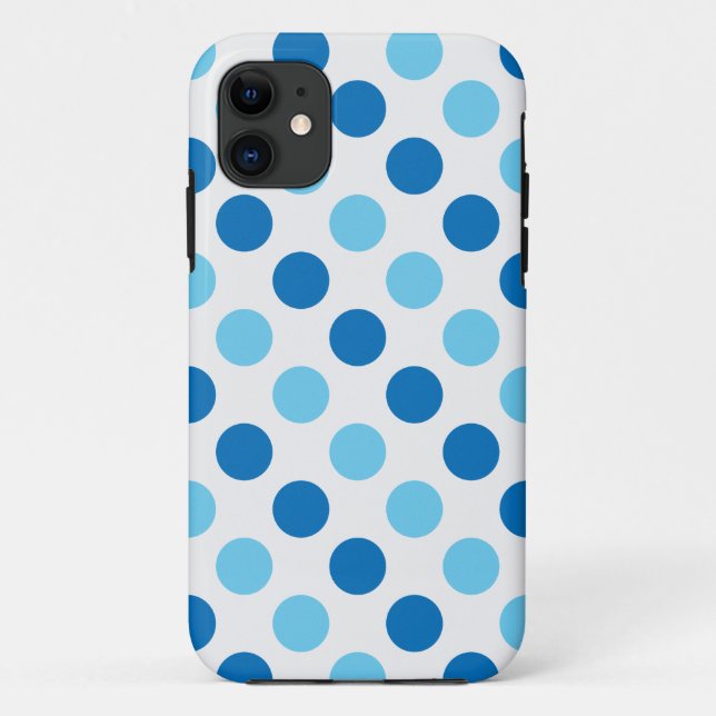 Blue polka dots pattern Case-Mate iPhone case (Back)