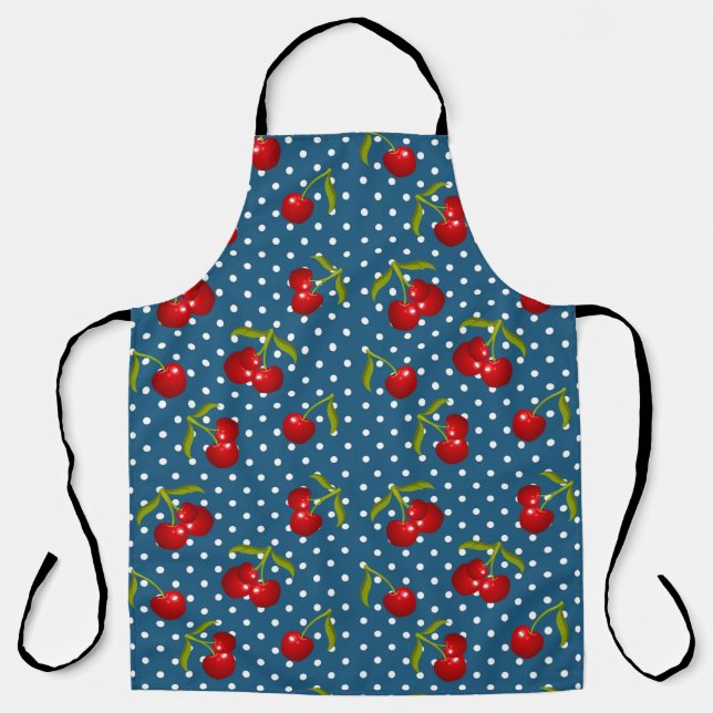Blue Polka Dots Pattern Dot Pattern Illustrator Po Apron (Front)