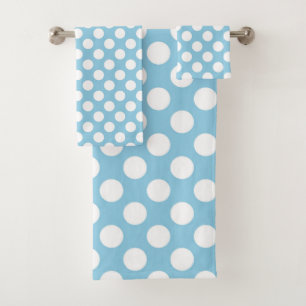 Blue Polka Dots, Polka Dot Pattern, Dots, Dotted Bath Towel Set
