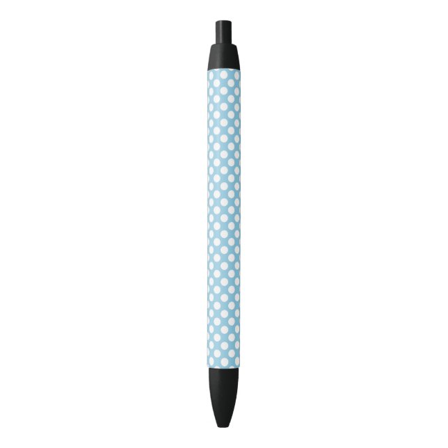 Blue Polka Dots, Polka Dot Pattern, Dots, Dotted Black Ink Pen (Front Vertical)