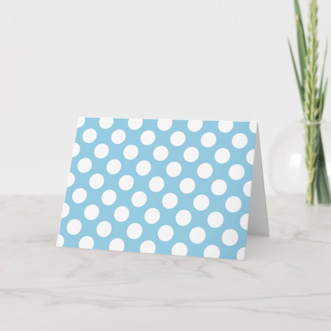 Blue Polka Dots, Polka Dot Pattern, Dots, Dotted Card (Front)