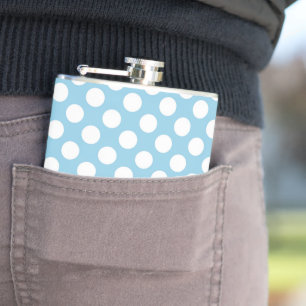 Blue Polka Dots, Polka Dot Pattern, Dots, Dotted Hip Flask