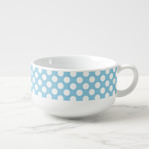 Blue Polka Dots, Polka Dot Pattern, Dots, Dotted Soup Mug