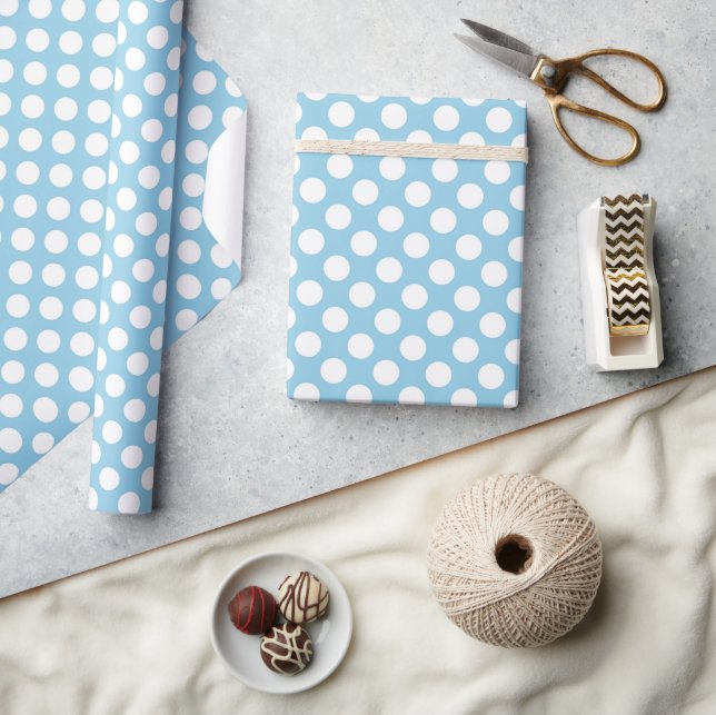 Blue Polka Dots, Polka Dot Pattern, Dots, Dotted Wrapping Paper (Crafts)