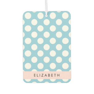 Blue Polka Dots, Polka Dot Pattern, Your Name Car Air Freshener