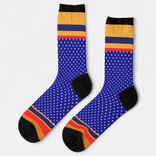 Blue Polka Dots + Stripes  Socks