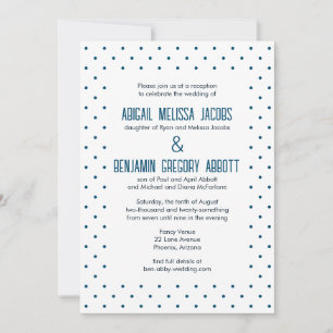 Blue Polka Dots with 2 Sets Groom's Parents Invitation
