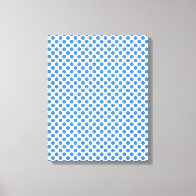 Blue Polka Dots with Customisable Background Canvas Print (Front)