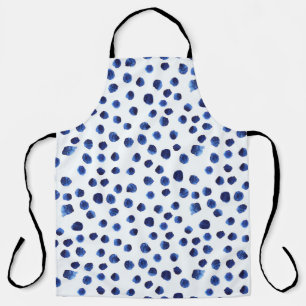 Blue Polka: Watercolor Dot Seamless. Apron