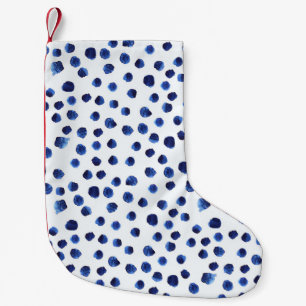 Blue Polka: Watercolor Dot Seamless. Small Christmas Stocking