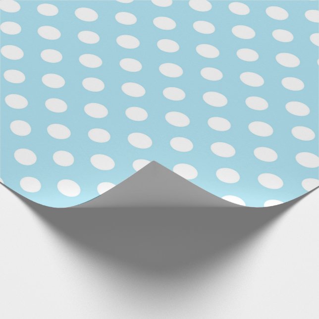 Blue Polkadot Modern Cute Baby Boy Wrapping Paper (Corner)