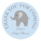 Blue polkadots grey elephant baby shower stickers