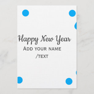 Blue polkadots happy new year add name messasimple invitation