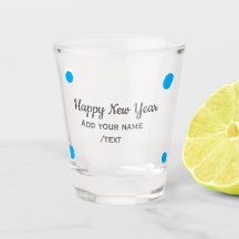 Blue polkadots happy new year add name messasimple