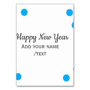 Blue polkadots happy new year add name messasimple table number