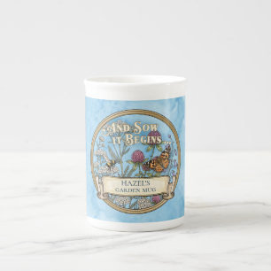 Blue Pollinator Garden Bone China Mug
