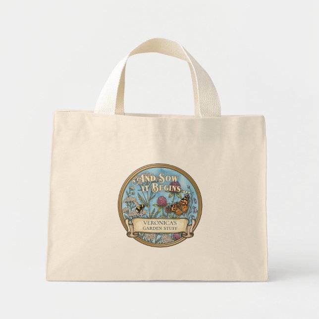 Blue Pollinator Garden Custom Tote Bag (Front)