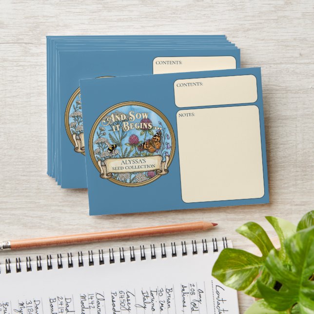 Blue Pollinator Seed Packet Envelopes (Stacked)