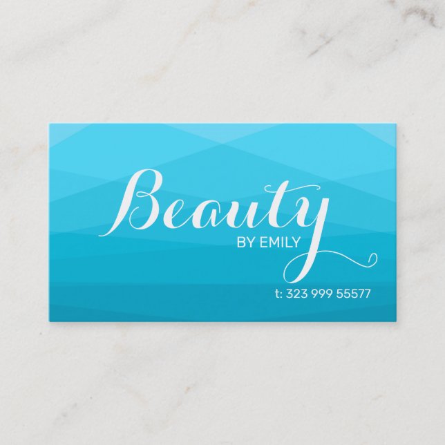 Blue Polygonal Background Business Card (Front)