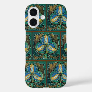 Blue Pomegranate Faux Majolica Tile iPhone Case