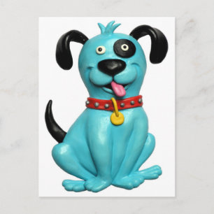 Blue Pooch Postcard