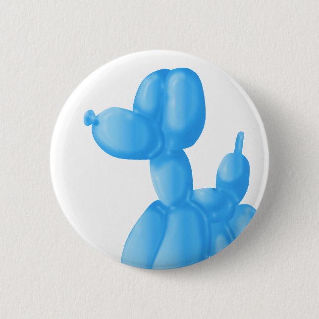 Blue Poodle 6 Cm Round Badge (Front)