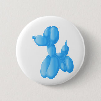 Blue Poodle 6 Cm Round Badge