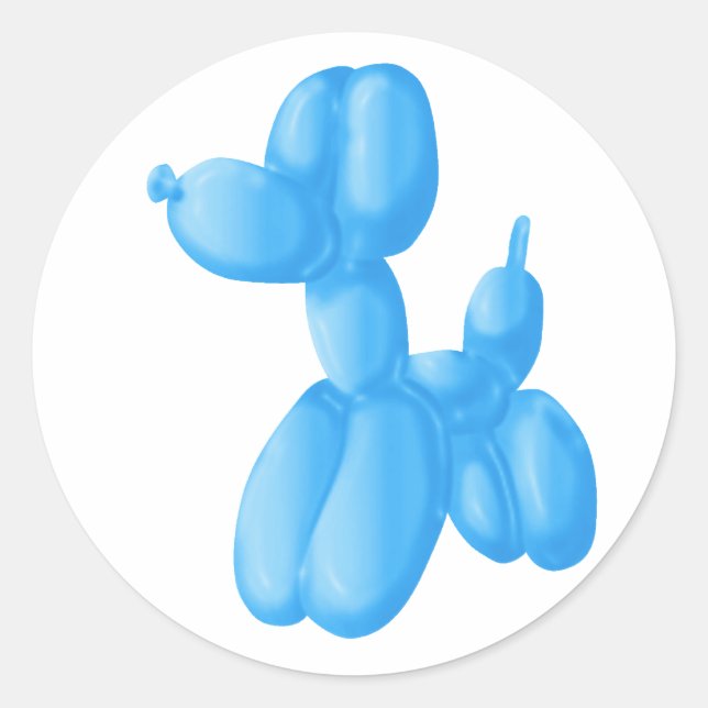 Blue Poodle Classic Round Sticker (Front)